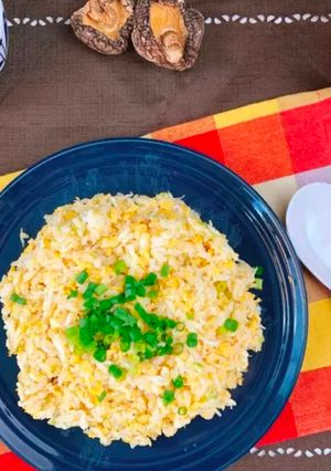 A picture of Baby Sardines Fried Rice Packed with the Umami taste of Shiitake powder.