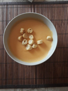 Una foto de Crema de calabaza con queso philadelphia