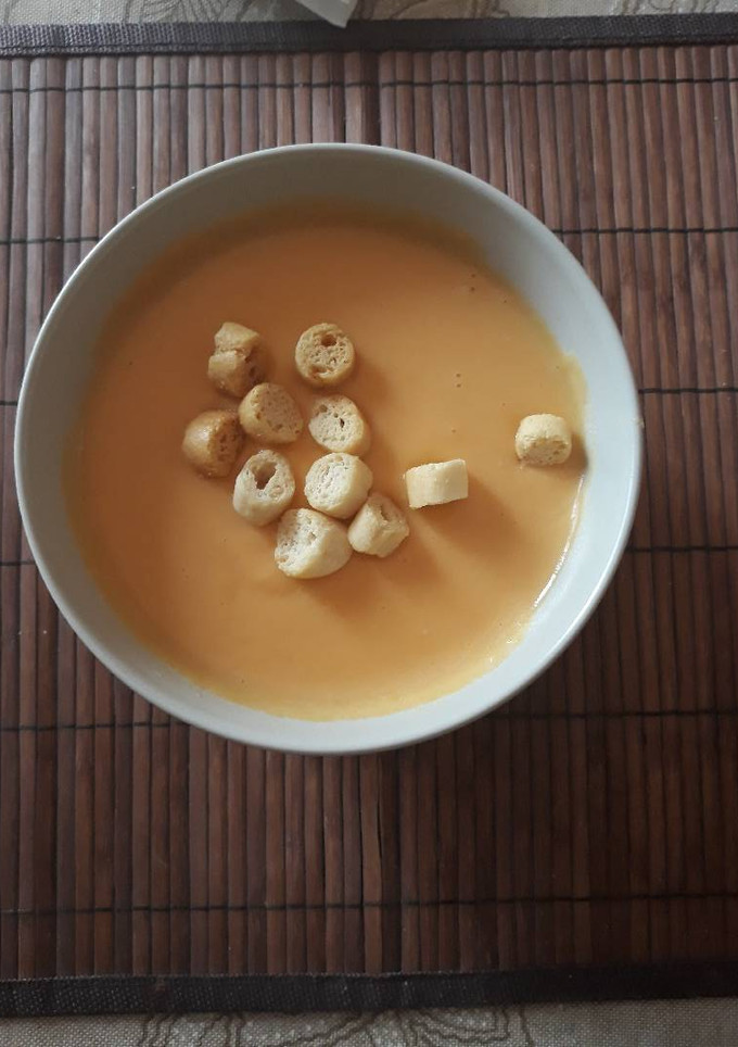 Una foto de Crema de calabaza con queso philadelphia