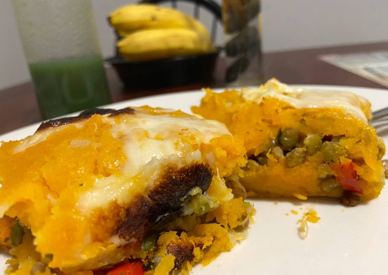 Pastel de zapallo con relleno de vegetales y lenteja. APTO VEGAN, Y CELIACOS. 🥧🚫✅
