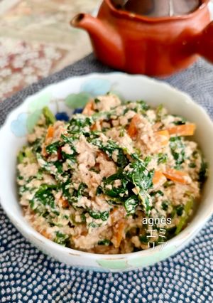 Foto resep Spinach Salad with Tofu Dressing (Horenso Shiraae)