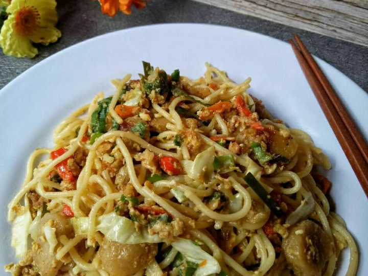 Langkah Mudah untuk Menyiapkan Resep Mie Tek Tek Spaghetti Goreng Jawa yang Lezat Sekali Anti Ribet, Lezat
