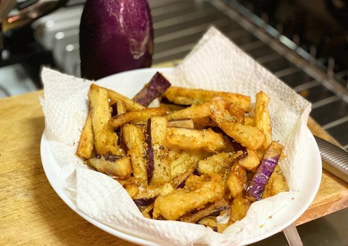 Recipe of Quick Fried Eggplant w Honey Drizzle