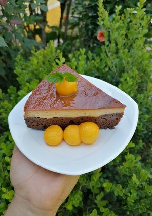 Una foto de Pastel imposible Chocoflan