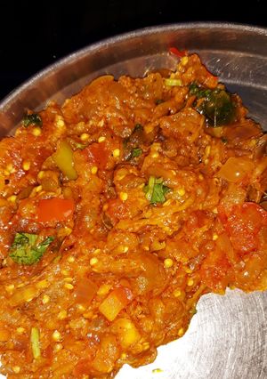 A picture of Baingan bharta.
