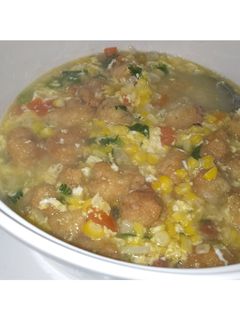 Foto resep Sup tahu bulet+jagung telur
