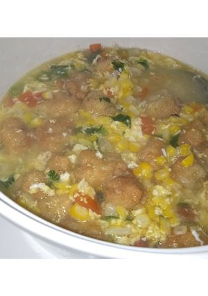 Foto resep Sup tahu bulet+jagung telur