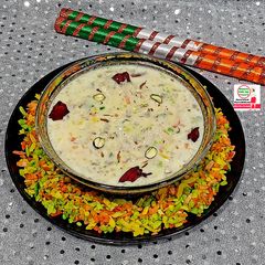 A picture of Rajwadi Rangila Dudh Pauha - Rajwadi Rangila Milk Flatten Rice.