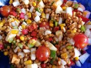 Una foto de ensalada de lentejas