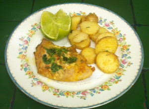 Una foto de Pescado al horno con parmesano