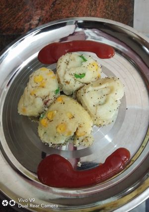 A picture of Corn Idli.