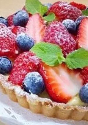 صورة لوصفة تارت بصوص الكاسترد والفراوله