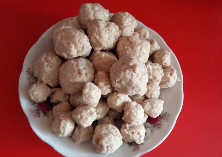 Proses Membuat Bakso babi telur puyuh🐷, Anti Gagal