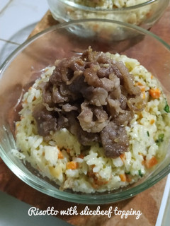 Foto resep Risotto with beef shortplate topping