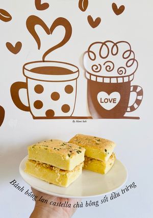 Hình của món Bánh bông lan castella chà bông sốt dầu trứng.