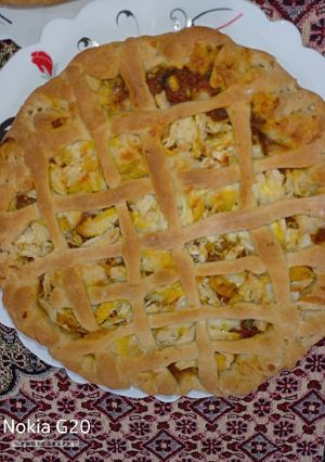 عکسی از دستور تارت + بادمجان و مرغ