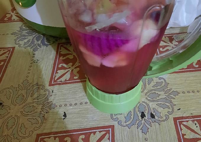 Resep memasak Mix jus buah naga, apel n jeruk peras  nikmat