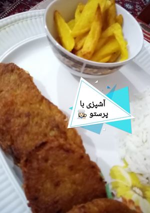 عکسی از دستور کتلت با برنج و سیب زمینی