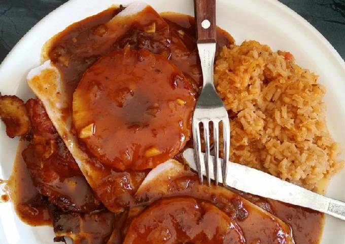 Chuletas a la hawaiana en chipotle Receta de Soto Yanetsita- Cookpad