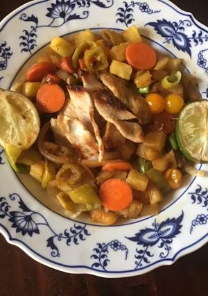 A picture of California Farm Pineapple Pork.