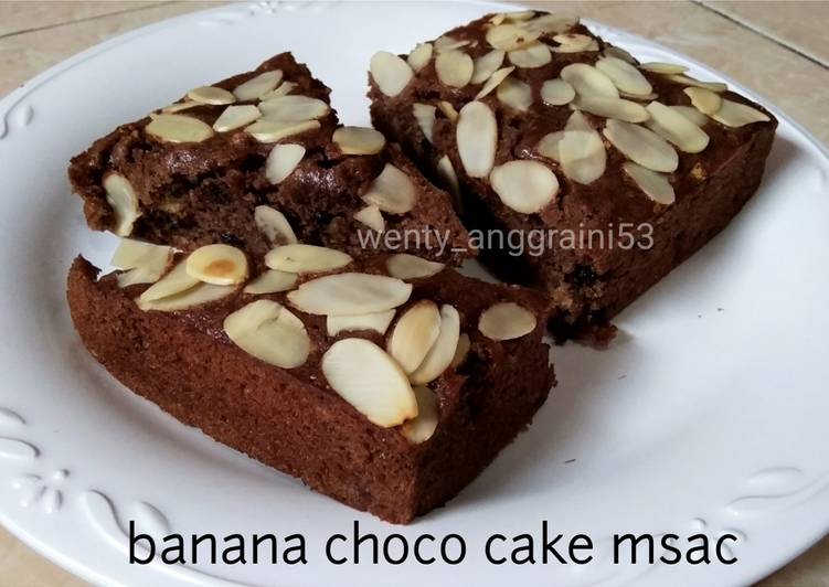 Resep Banana choco cake low carb (no tepung) menu diet Anti Gagal