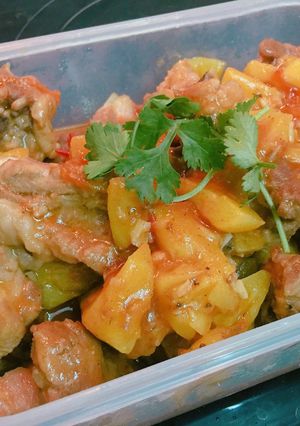 Hình của món Sườn Om Dứa.