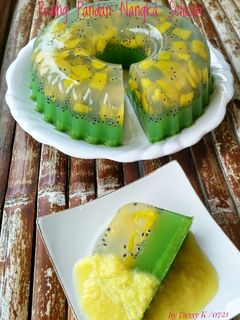 Foto resep 16. Puding Pandan Nangka Selasih Vla Nangka