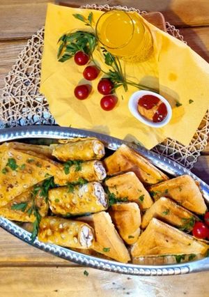 عکسی از دستور سمبوسه ژامبون و فلفل دلمه