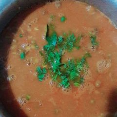 A picture of Sprouted moong sambar (.