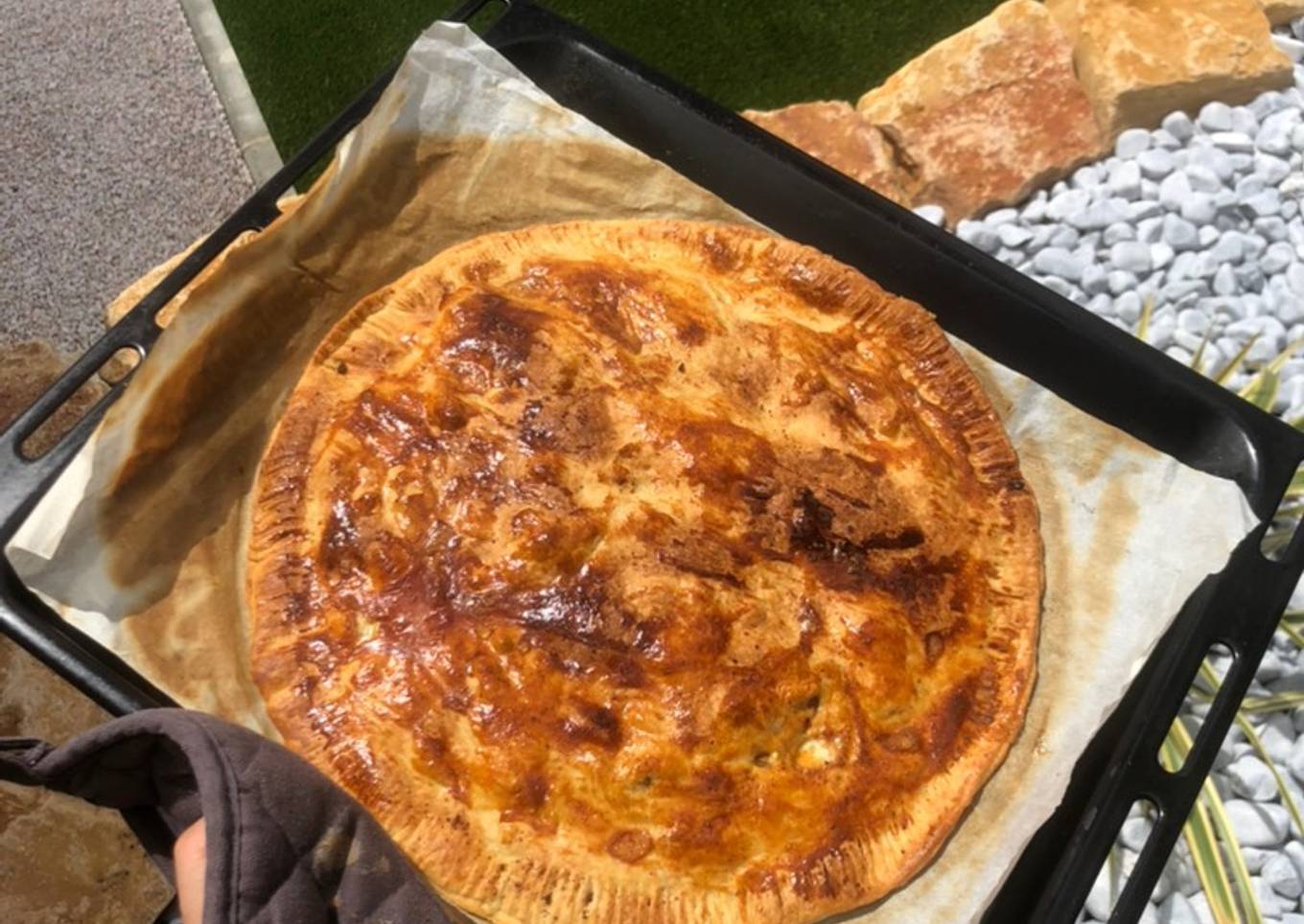 Tarte saumon et légumes 🥒🍆🥧