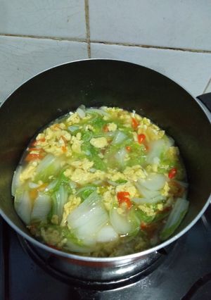 Foto resep Sup sawi putih dengan telur