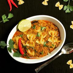 A picture of Keema Pasta Curry.