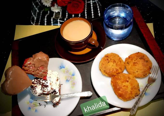 Chicken Shami kababs and Redvelvet Cake