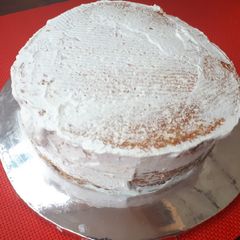 A picture of Semi naked vanilla cake.