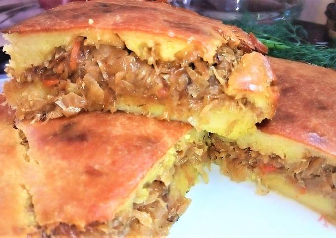 Удиви гостей — заливной пирог с капустой пошаговый рецепт с фото