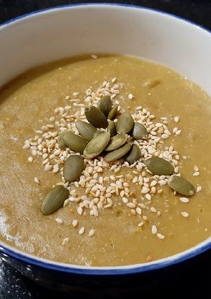 Una foto de Crema de lentejas y verduras sobrantes