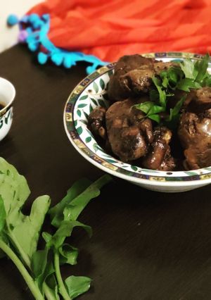 صورة لوصفة كبده الفراخ بدبس الرمان 🌺