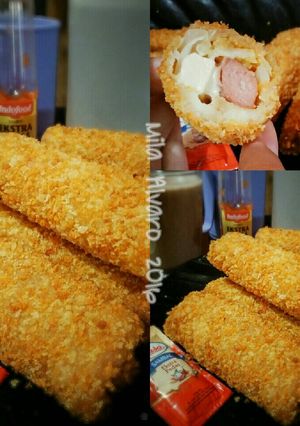 Foto resep Roti gulung goreng isi sosis keju kreeezzz