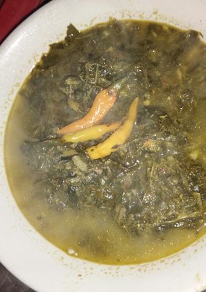 Foto resep Daun singkong tumbuk kuah santan