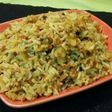 Arroz basmati al curry con pasas, zanahorias y almendras