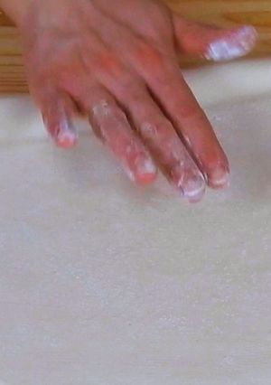 A picture of Greek phyllo pastry sheets for savoury pies, version 1.