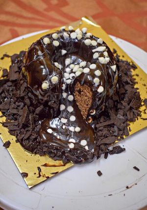 A picture of Chocolate Flowing Cake.