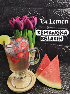 Foto resep Es lemon semangka selasih