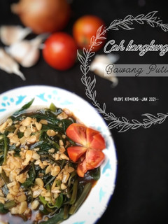 Foto resep Cah Kangkung ---bawang putih---