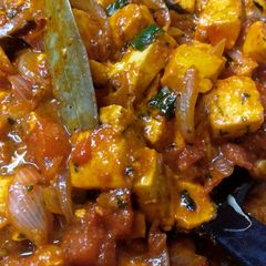 A picture of Saucy spicy paneer.