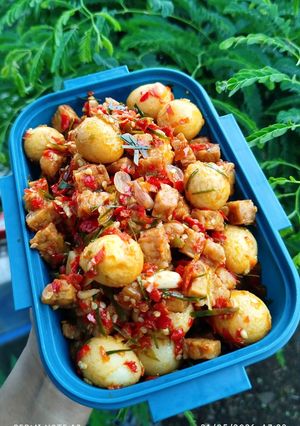 Foto resep Tempe Telur Sambal Daun Jeruk