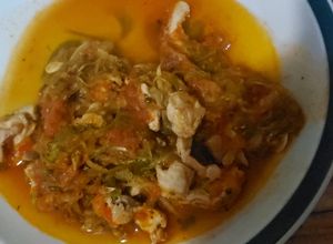 Una foto de Fideos de zucchini con pollo o cerdo
