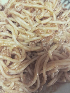 Una foto de Pasta con carne picada con toque picante