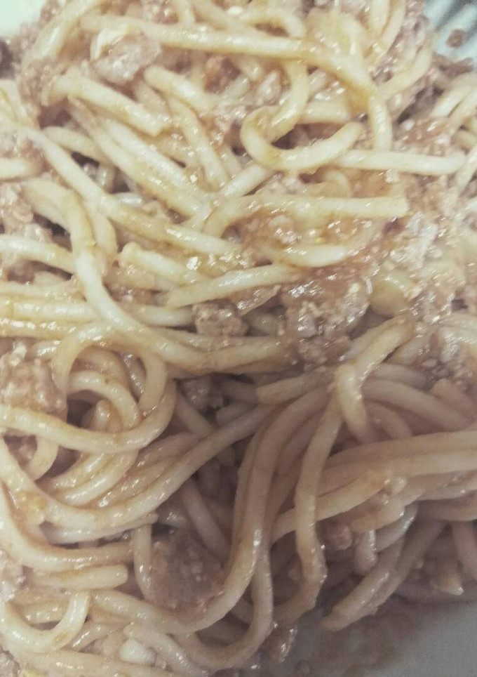 Una foto de Pasta con carne picada con toque picante