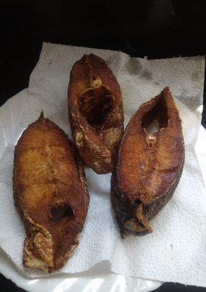 A picture of Marinated,fried fish.